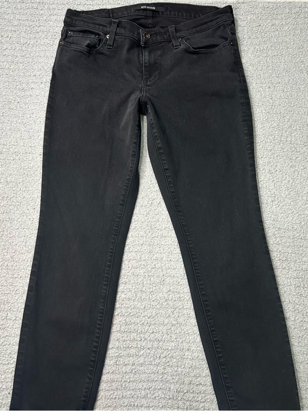 Big Star Y2K Low Rise Women's Black Skinny Jeans Size 30‎ Embroidered Pockets